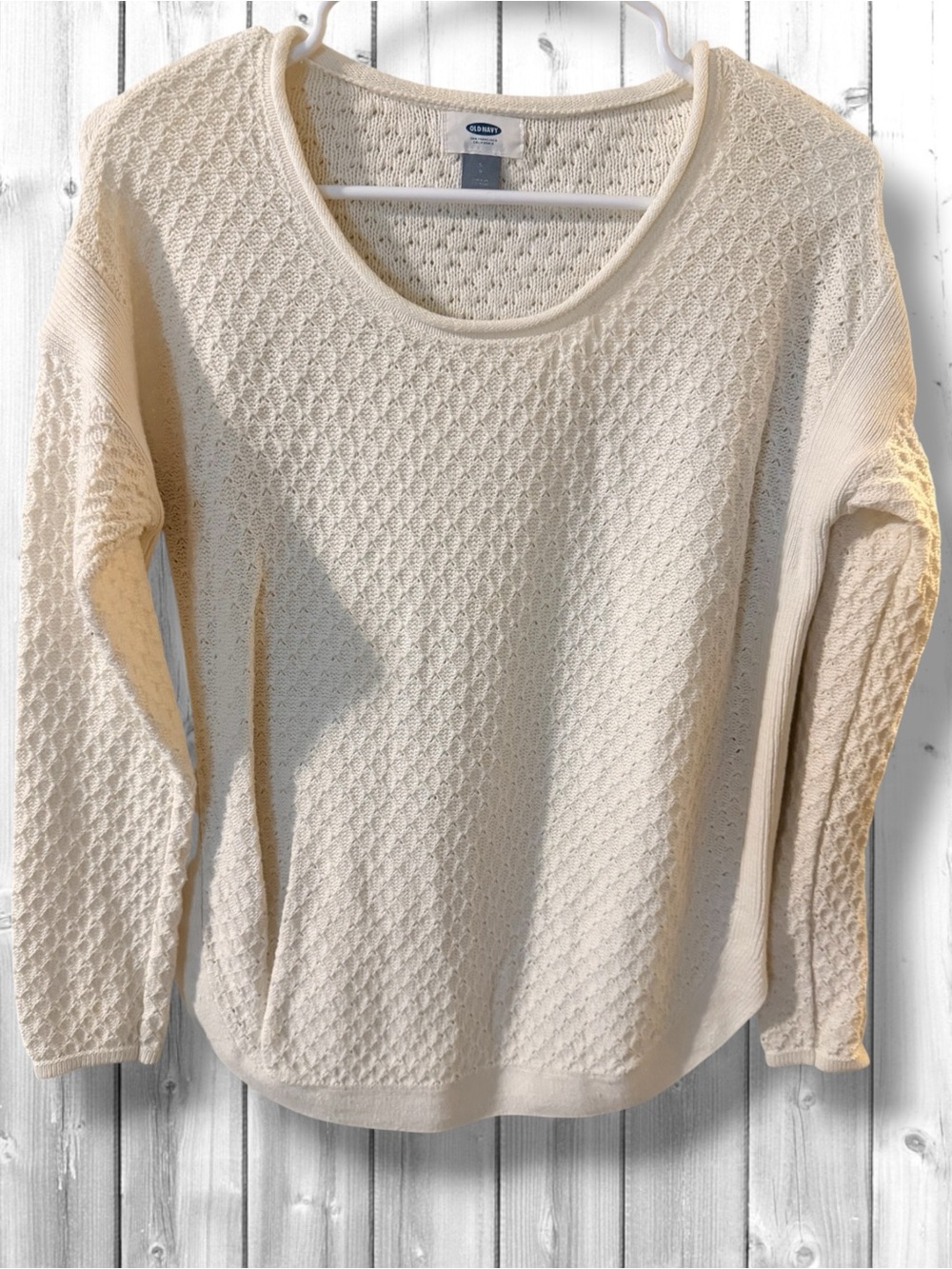 🌹Old Navy Cream Textured Knit Top